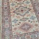 Super Kazak Rug 134cm x 96cm – Hand-Spun Ghazni Wool in Cream Tones