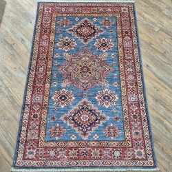 Blue Super Kazak Rug 151cm x 95cm – Hand-Knotted Tribal Wool Rug