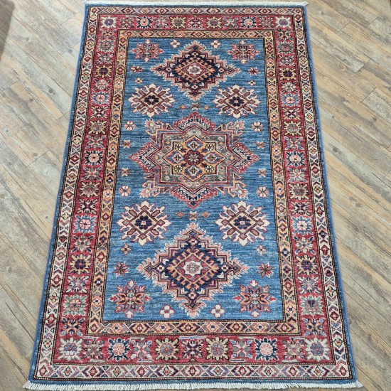 Blue Super Kazak Rug 151cm x 95cm – Hand-Knotted Tribal Wool Rug