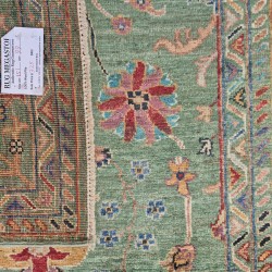 Ariana Sultani Rug 151cm x 100cm – Ghazni Natural Wool Rug in Green Tones