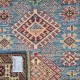 Super Kazak Rug 150cm x 90cm – Light Blue & Cream Tribal Wool Rug