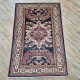 Dark Blue Kazak Rug 122cm x 81cm – Rare Sunburst Design Natural Wool Rug