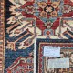 Dark Blue Kazak Rug 122cm x 81cm – Rare Sunburst Design Natural Wool Rug