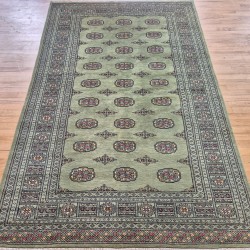 Hand-Knotted Bokhara Rug 240cm x 156cm – Soft Green Wool Rug Authentic Bokhara Hand-Knotted Bokhara Rug 240cm x 156cm – Soft Green Wool Rug Authentic Bokhara