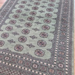 Hand-Knotted Green Bokhara Rug 240cm x 170cm – Luxury Soft Wool Rug Hand-Knotted Green Bokhara Rug 240cm x 170cm – Luxury Soft Wool Rug