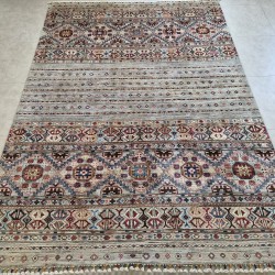 Super Fine Ariana Shawal Rug 239cm x 172cm – Ghazni Wool Silver Grey Luxury