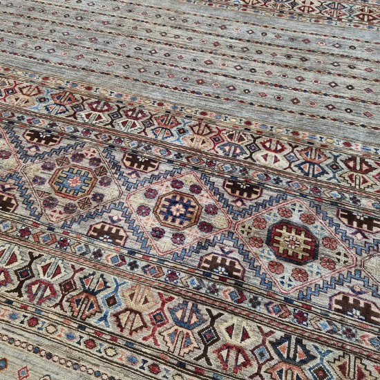 Super Fine Ariana Shawal Rug 239cm x 172cm – Ghazni Wool Silver Grey Luxury