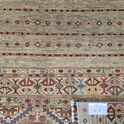 Ariana Shwal Rug 236cm x 169cm – Natural Dyes Ghazni Wool Silver Grey Ariana Shwal Rug 236cm x 169cm – Natural Dyes Ghazni Wool Silver Grey