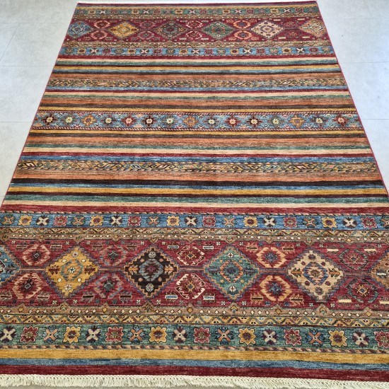Ariana Rug 251cm x 180cm – Vegetable Dyed Hand-Spun Ghazni Wool Rich Mixed Colours