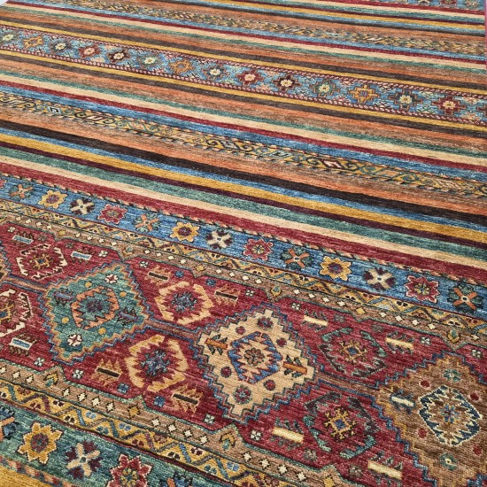 Ariana Rug 251cm x 180cm – Vegetable Dyed Hand-Spun Ghazni Wool Rich Mixed Colours