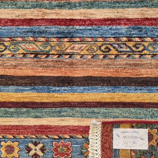 Ariana Rug 251cm x 180cm – Vegetable Dyed Hand-Spun Ghazni Wool Rich Mixed Colours