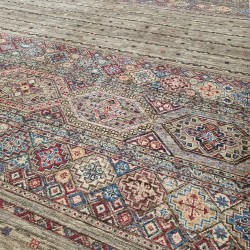 Shawal Rug 245cm x 178cm – Natural Dyes Ghazni Wool Silver Grey