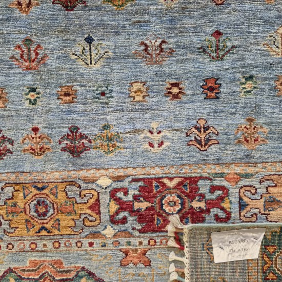 Luxurious Super Fine Ariana Shawal Rug 226cm x 173cm – Ghazni Wool Soft Blue Tones 