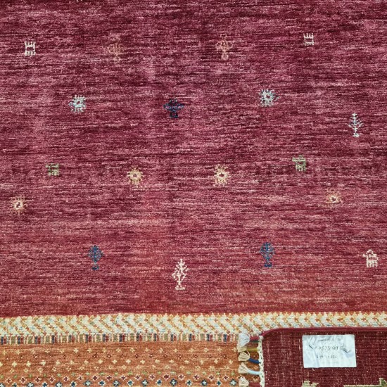 Fine Ariana Gabbeh Design Rug 234cm x 173cm – Ghazni Wool Red Terracotta