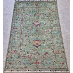 Vegi Dyed Ariana Sultani Rug 152cm x 105cm – Super Fine Ghazni Wool Rare Green 