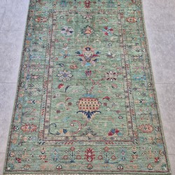 Vegi Dyed Ariana Sultani Rug 152cm x 105cm – Super Fine Ghazni Wool Rare Green 