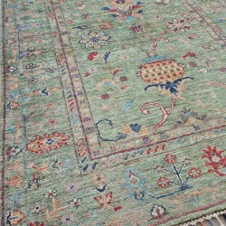 Vegi Dyed Ariana Sultani Rug 152cm x 105cm – Super Fine Ghazni Wool Rare Green 