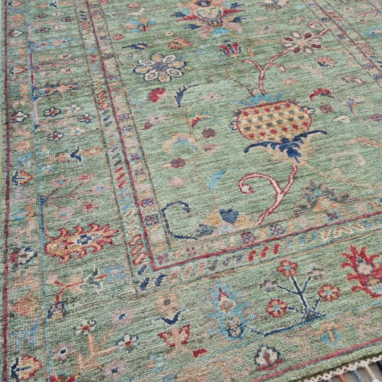 Vegi Dyed Ariana Sultani Rug 152cm x 105cm – Super Fine Ghazni Wool Rare Green 