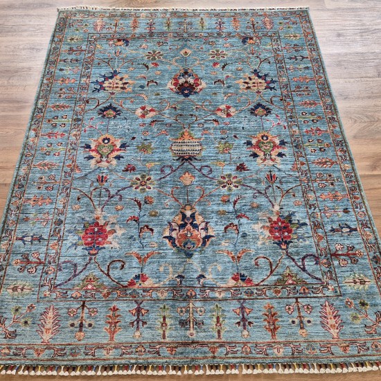 Sultani Rug 193cm x 151cm – Soft Blue Ghazni Wool Rug Authentic Afghan Sultani Rug 193cm x 151cm – Soft Blue Ghazni Wool Rug Authentic Afghan