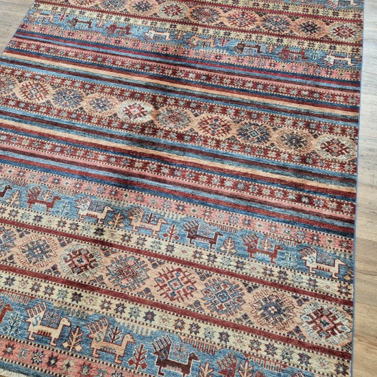 Hand-Knotted Ariana Shwal Rug 188cm x 151cm – Mixed Colours Ghazni Wool Rug Hand-Knotted Ariana Shwal Rug 188cm x 151cm – Mixed Colours Ghazni Wool Rug