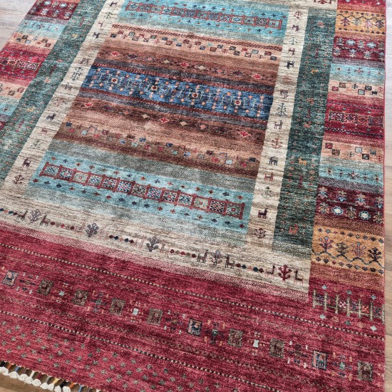 Hand-Knotted Ariana Gabbeh Design Rug 236cm x 177cm – Mixed Colours Super Fine Wool Rug