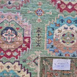 Super Fine Ariana Sultani Rug 149cm x 107cm – Rare Green Ghazni Wool Rug