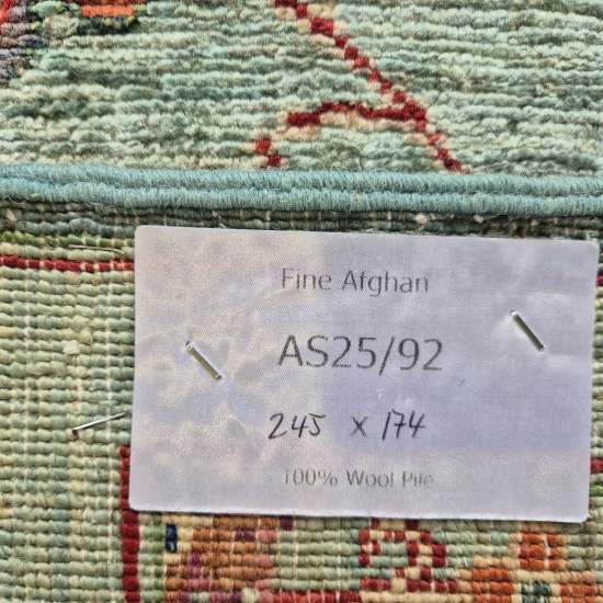 Ariana Sultani Rug 245cm x 174cm – Green Tones Finest Ghazni Wool Rug Ariana Sultani Rug 245cm x 174cm – Green Tones Finest Ghazni Wool Rug