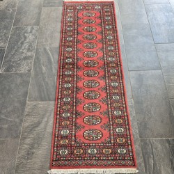 Luxurious Bokhara Hand-Knotted Runner 190x66cm – Silky Soft Pink Wool Runner