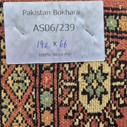 Luxurious Bokhara Hand-Knotted Runner 190x66cm – Silky Soft Pink Wool Runner