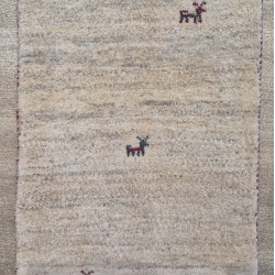 Persian Gabbeh Rug 90cm x 60cm – Thick Wool Pile Cream Rug