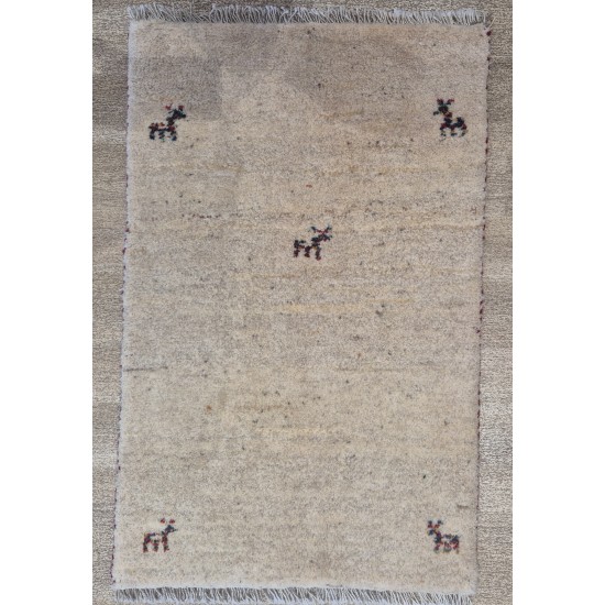 Rug 96cm x 63cm – Cream Natural Wool Pile Bedroom Rug Authentic Hand-Knotted Persian Gabbeh Rug 96cm x 63cm – Cream Natural Wool Pile Bedroom Rug Authentic Hand-Knotted Persian Gabbeh