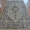 Fine Persian Kashan Rug 325cm x 202cm – Cream & Soft Blue Kurk Wool