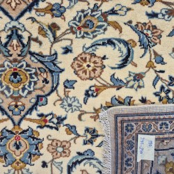 Persian Cream Kashan Rug 295cm x 210cm – Blue & Cream Exquisite Handmade Carpet