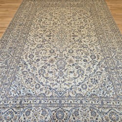 Cream Persian Kashan Rug 356cm x 249cm – Fine Quality Luxury Carpet