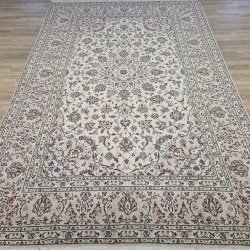 Fine Persian Kashan Rug 296cm x 198cm – Elegant Cream Multi-Colour Carpet  Authentic 