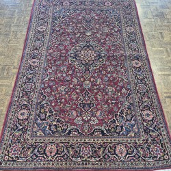 Very Fine Vintage Persian Kashan Rug 208cm x 132cm – Vegetable Dyed Red & Blue 