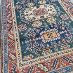 Rare Colour Kazak Rug 182cm x 121cm – Green Tones Handmade Wool Rug 