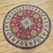 Round Kazak Rug 147cm x 144cm – Red & Cream Handmade Wool Rug