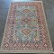 Hand-Knotted Kazak Rug 172cm x 120cm – Blue & Red Tribal Wool Rug