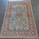 Hand-Knotted Kazak Rug 172cm x 120cm – Blue & Red Tribal Wool Rug Hand-Knotted Kazak Rug 172cm x 120cm – Blue & Red Tribal Wool Rug