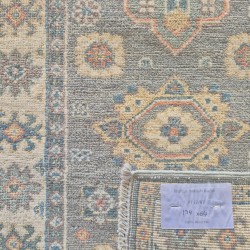 Hand-Knotted Kazak Runner 174cm x 64cm – Cream & Grey Tribal Wool Runner