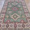Kazak Rug 295cm x 204cm – Green & Cream Tribal Wool Rug  Authentic Kazak Rug 