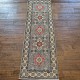 Hand-Knotted Kazak Runner 187cm x 63cm – Grey & Cream Tribal Wool Runner Authentic Kazak Hand-Knotted Kazak Runner 187cm x 63cm – Grey & Cream Tribal Wool Runner Authentic Kazak