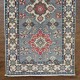 Hand-Knotted Kazak Runner 187cm x 63cm – Grey & Cream Tribal Wool Runner Authentic Kazak Hand-Knotted Kazak Runner 187cm x 63cm – Grey & Cream Tribal Wool Runner Authentic Kazak