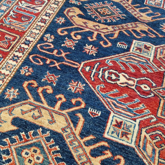 Super Kazak Rug 243cm x173cm – Hand-Knotted Wool Tribal Rug