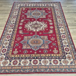 Afghan Kazak Rug 238cm x 174cm – Traditional Red Tribal Rug