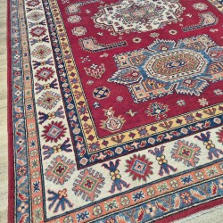 Afghan Kazak Rug 238cm x 174cm – Traditional Red Tribal Rug