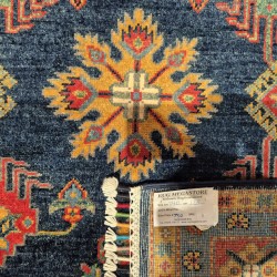 Hand-Knotted Kazak Rug 250cm x 165cm – Blue Mixed Colours Wool Rug