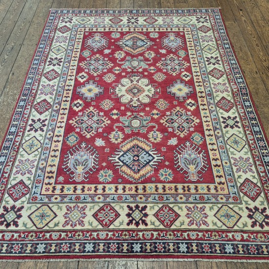 Bring timeless Caucasian artistry into your home with this hand-knotted Kazak rug (237cm x 178cm)