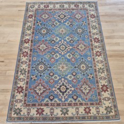 Kazak Rug 180cm x 121cm – Soft Blue & Cream Traditional Wool Rug